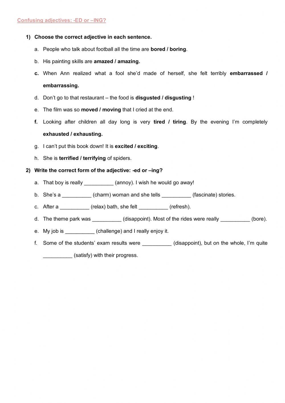 Confusing adjectives