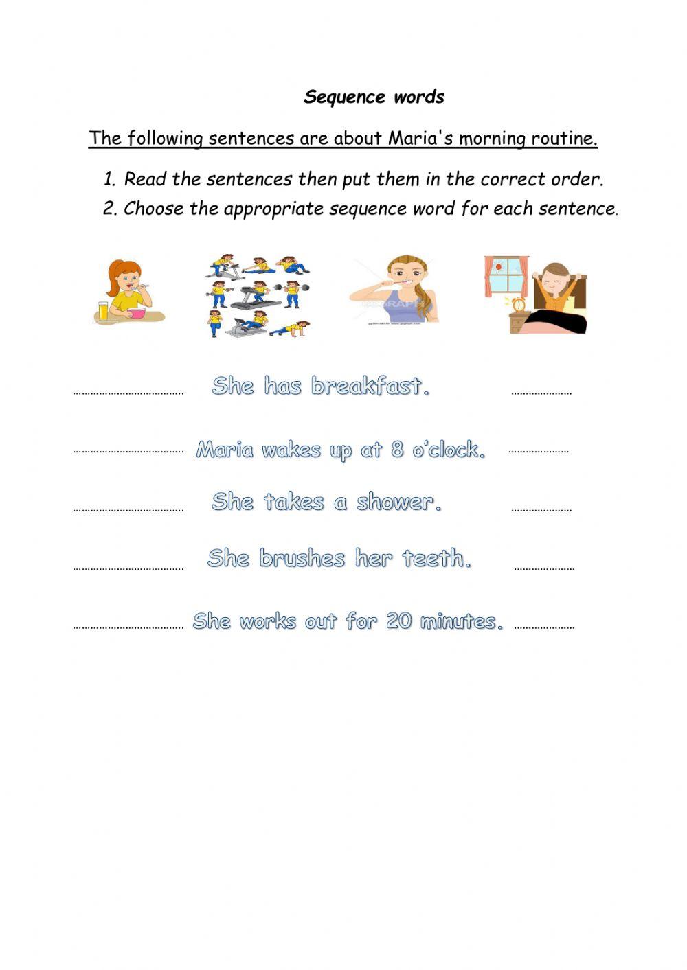 Sequence Words Sequence Words
