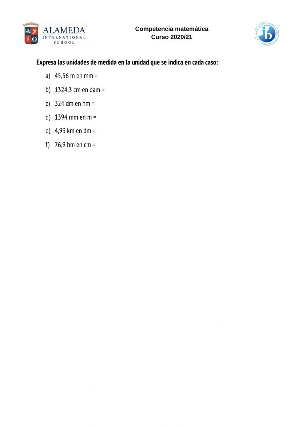 Repasamos numeración y unidades de medida