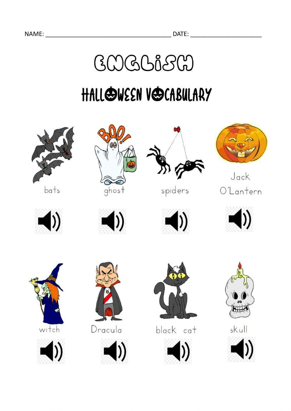 Halloween vocabulary