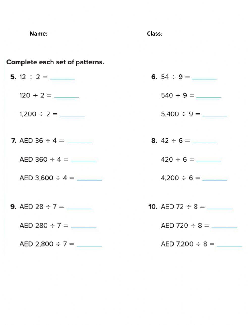 Divide Multiples of 10, 100, and 1,000