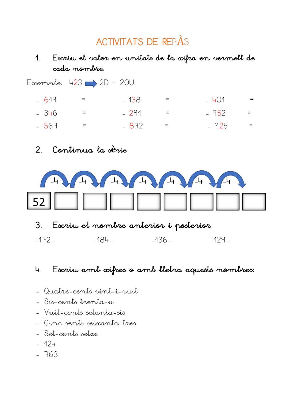 Nombres de fins a tres xifres