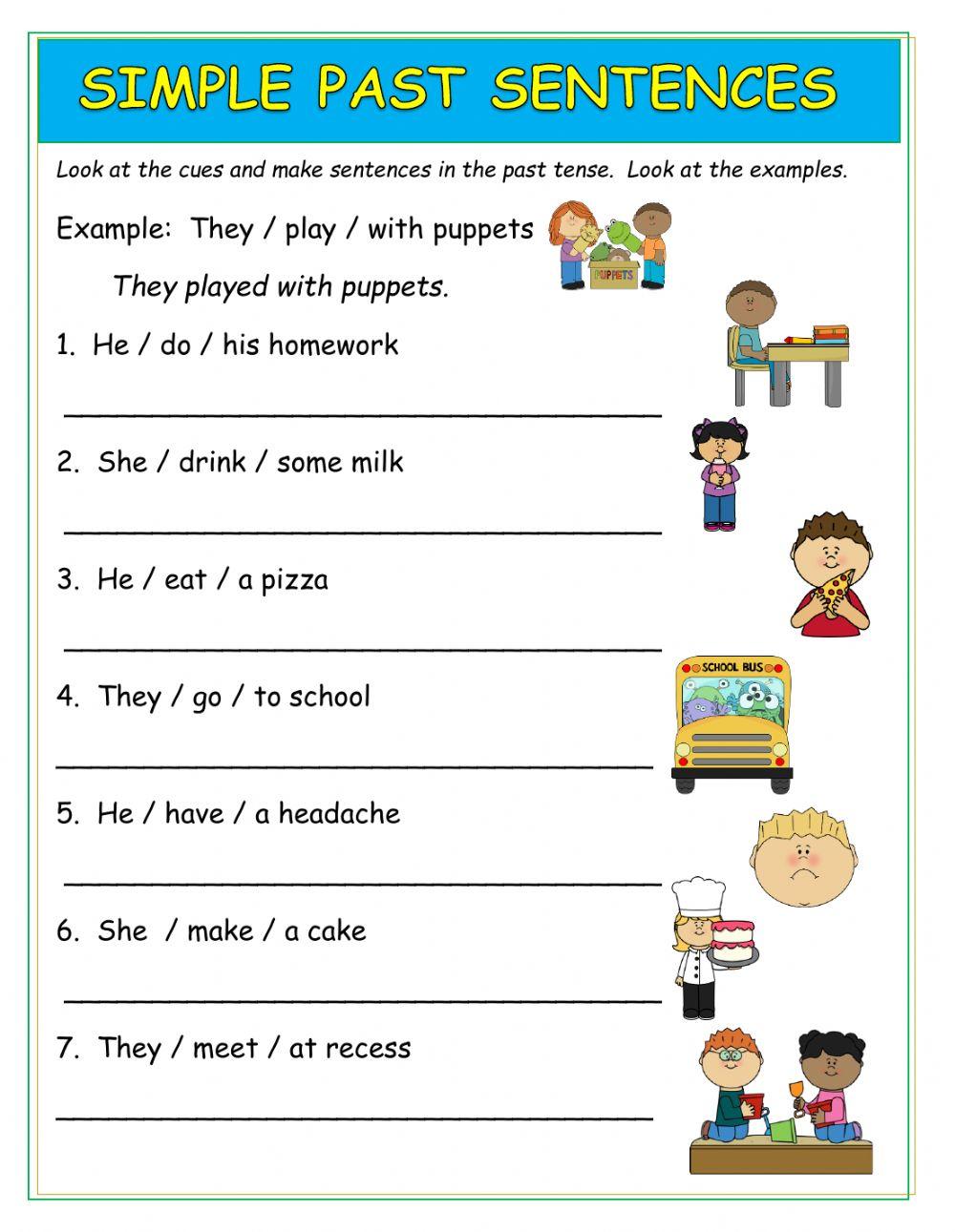 Past Simple Sentences Exercises