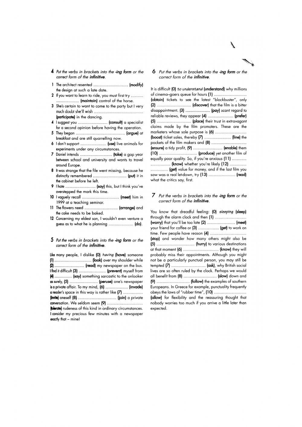 Verb Patterns Advanced