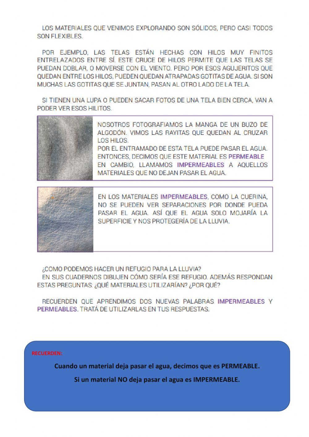 Materiales permeables e impermeables