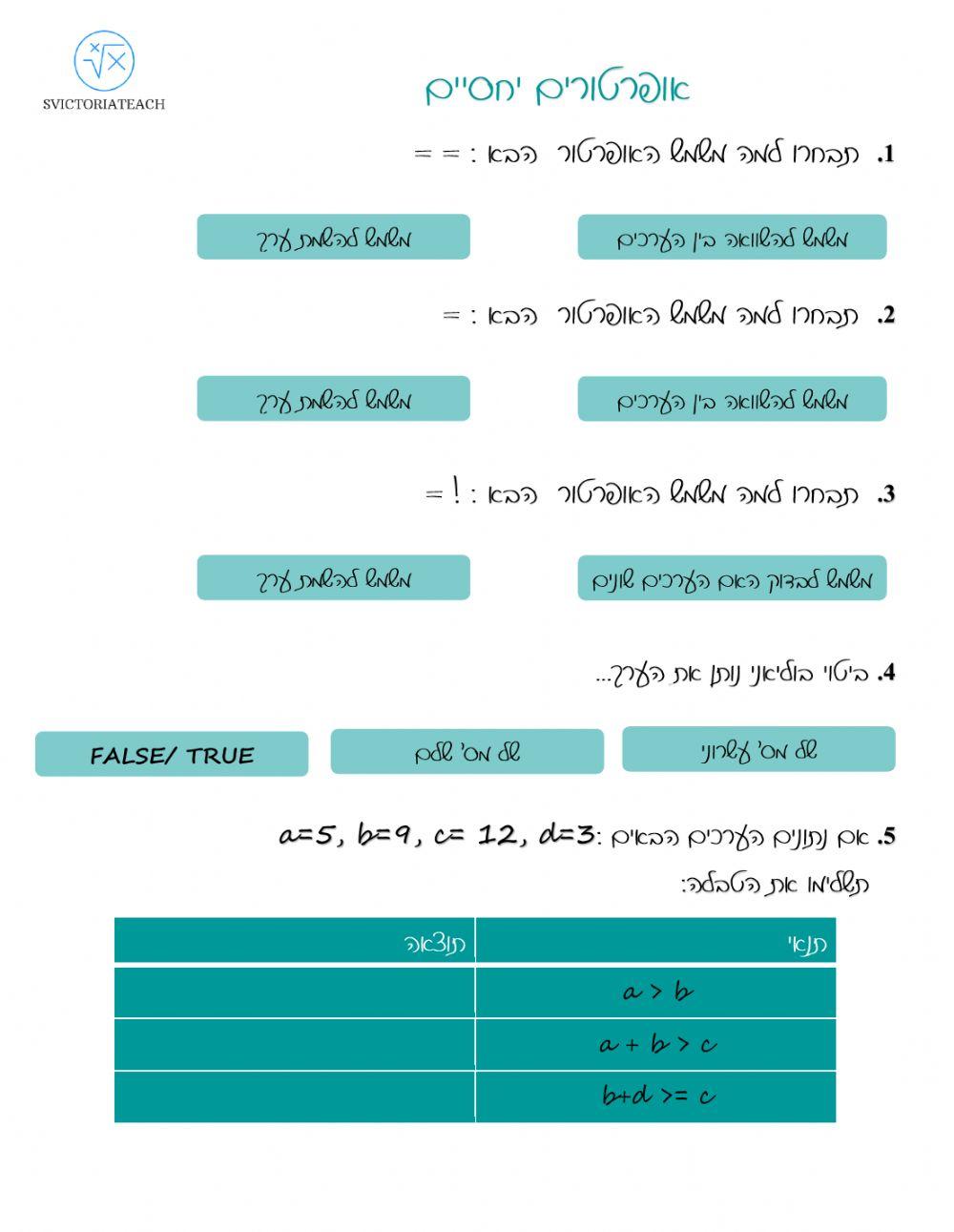 אופרטורים בוליאניים