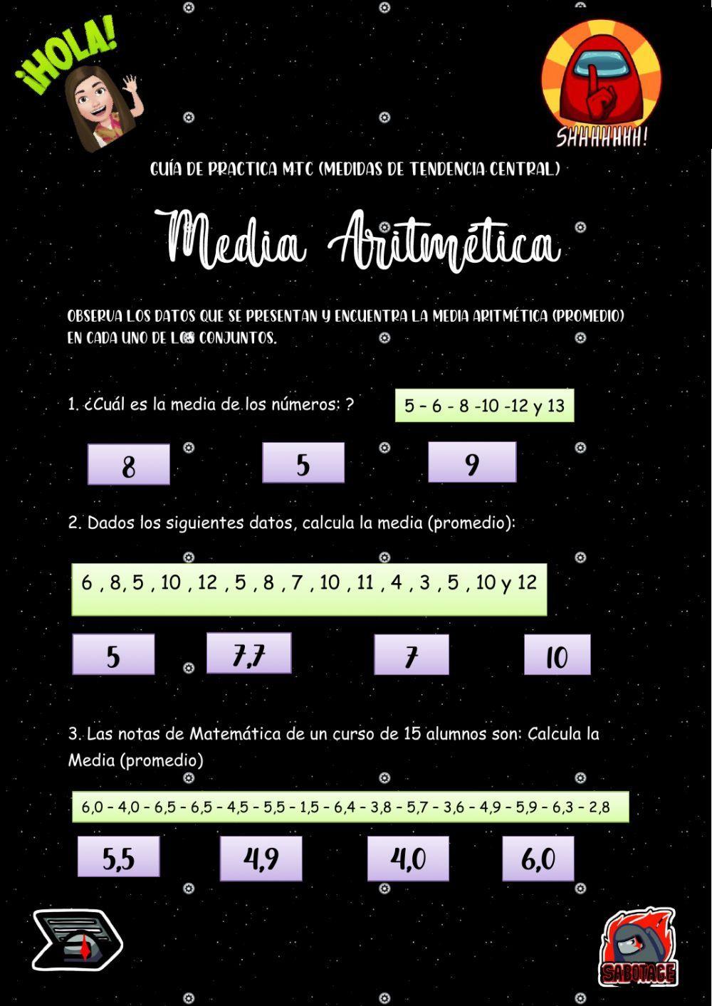 Guía MTC Media Aritmética