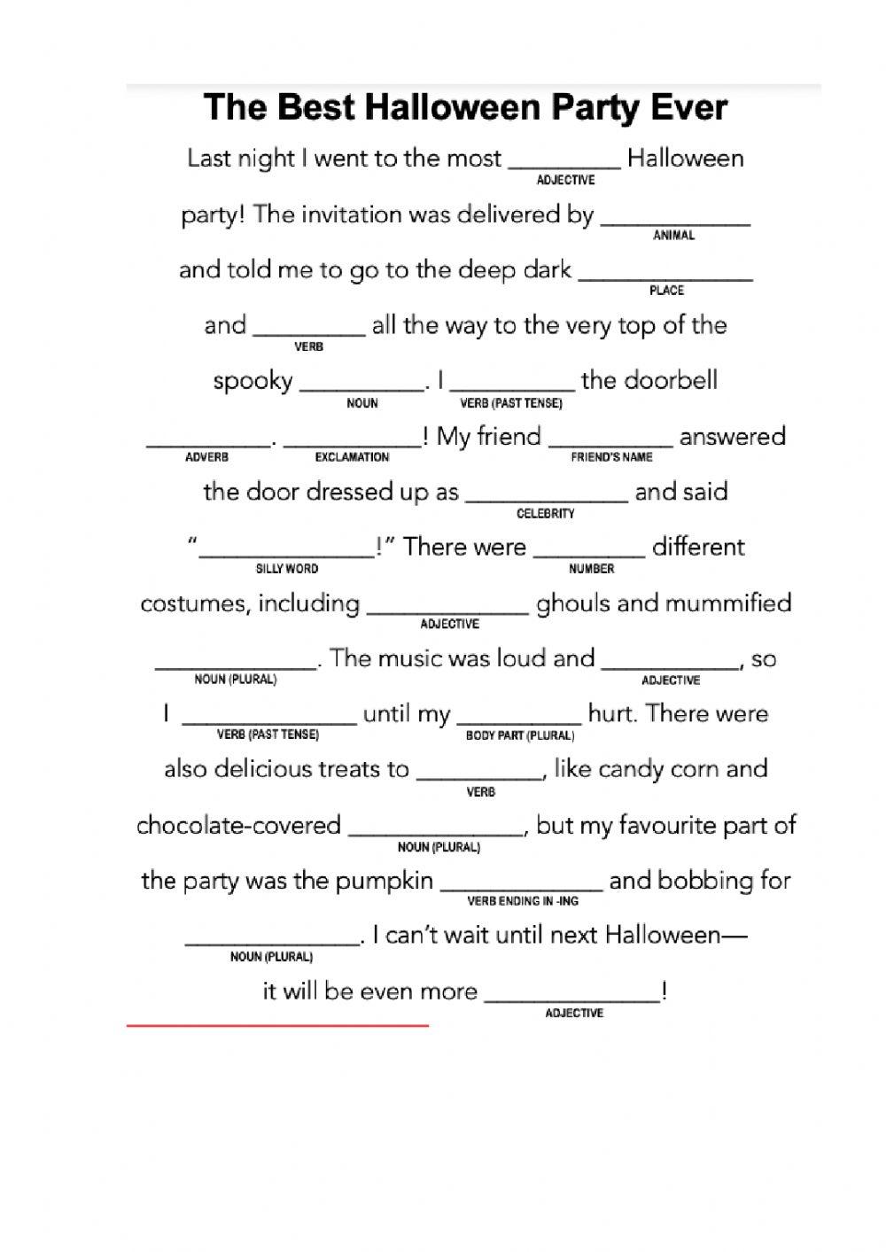 Halloween Story worksheet | Live Worksheets