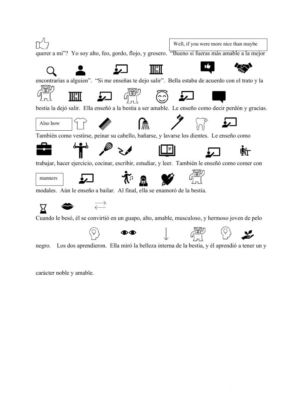 Unit 3- Lesson 2 Bella y La Bestia Intermediate