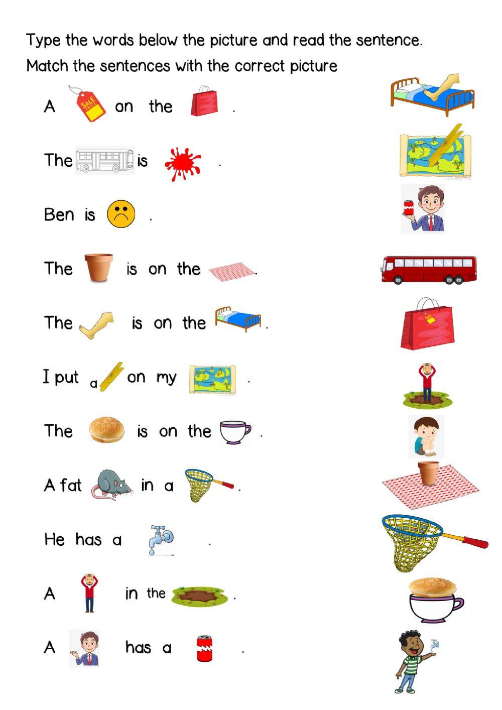 Cvc words sentence online exercise for | Live Worksheets