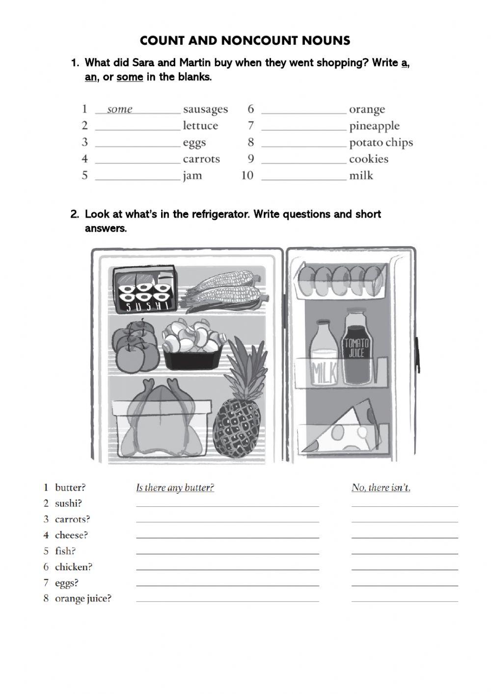 Count and Noncount nouns