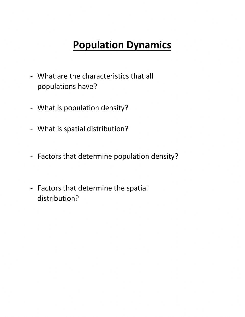 Population Dynamics Worksheet Live Worksheets Population Dynamics Worksheet Live Worksheets