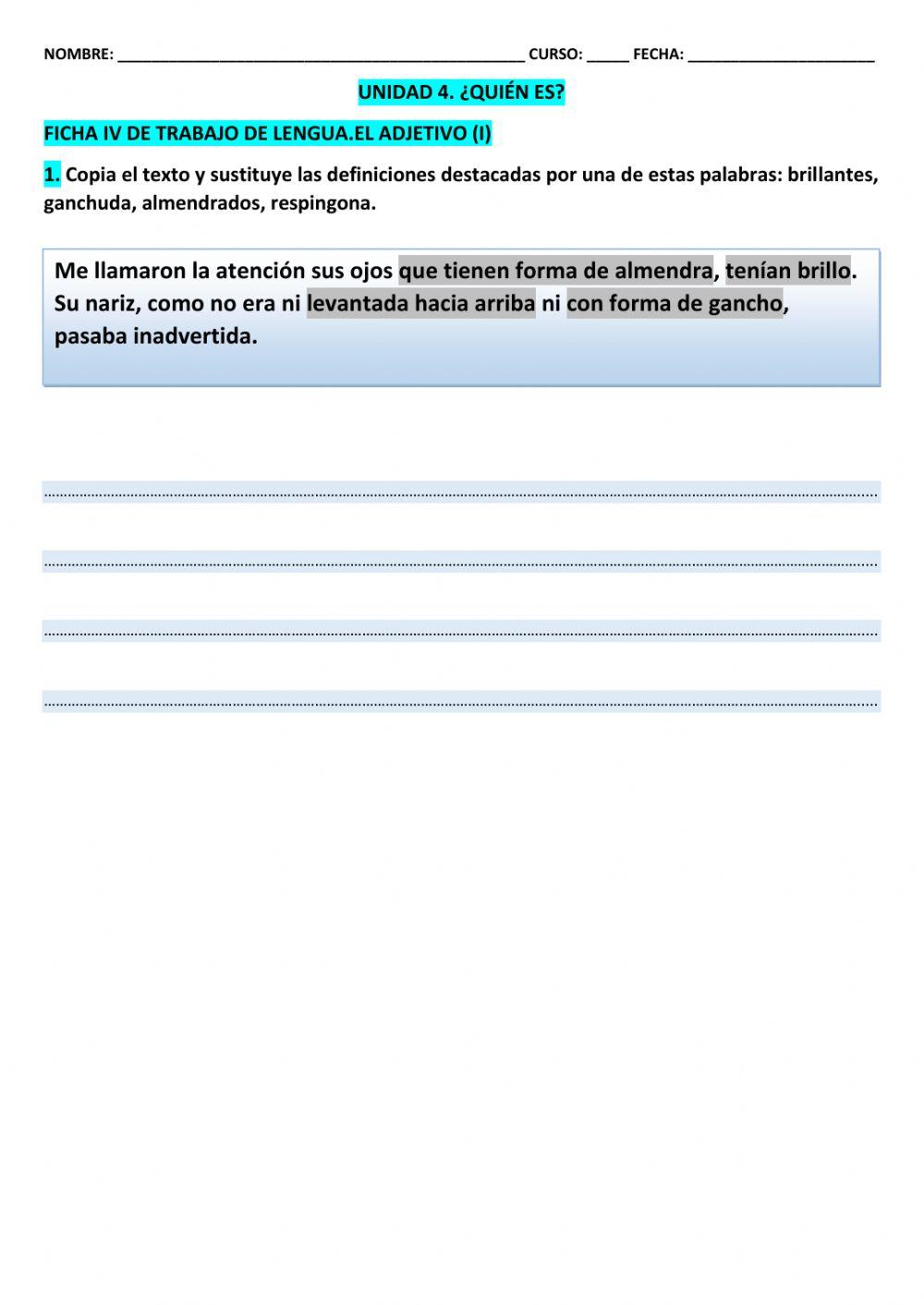 Ficha IV LCL T-4  5º EPO