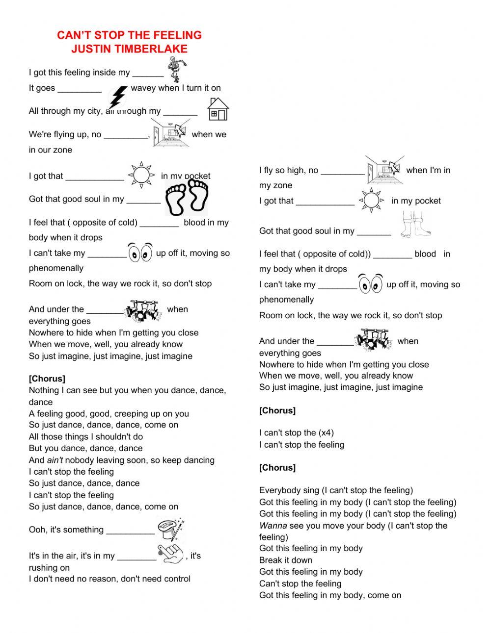 Can't stop the feeling