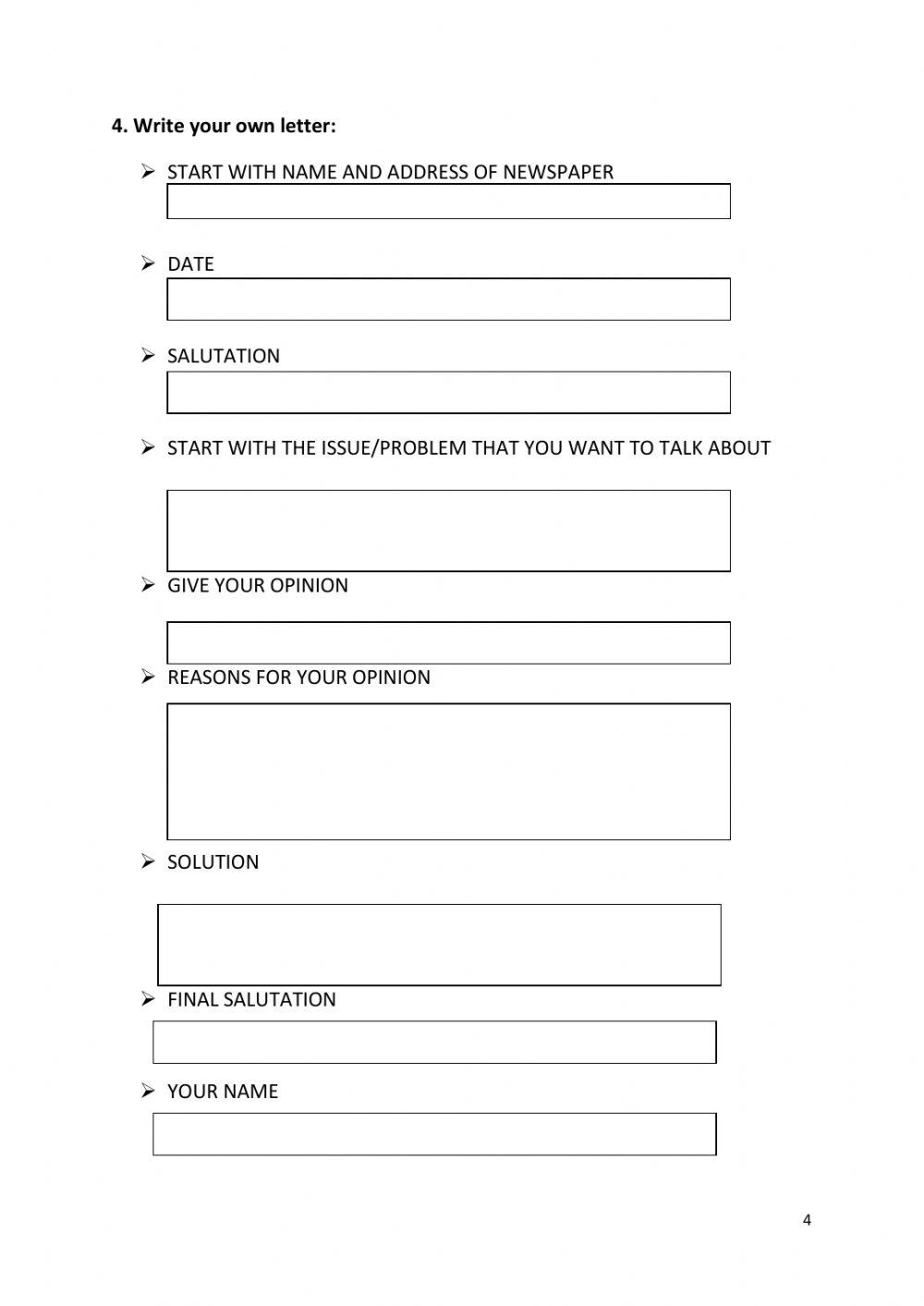 A letter to the Editor (Take a Stand)