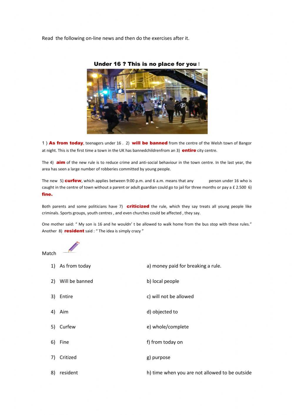 Banning teenagers from the town centre