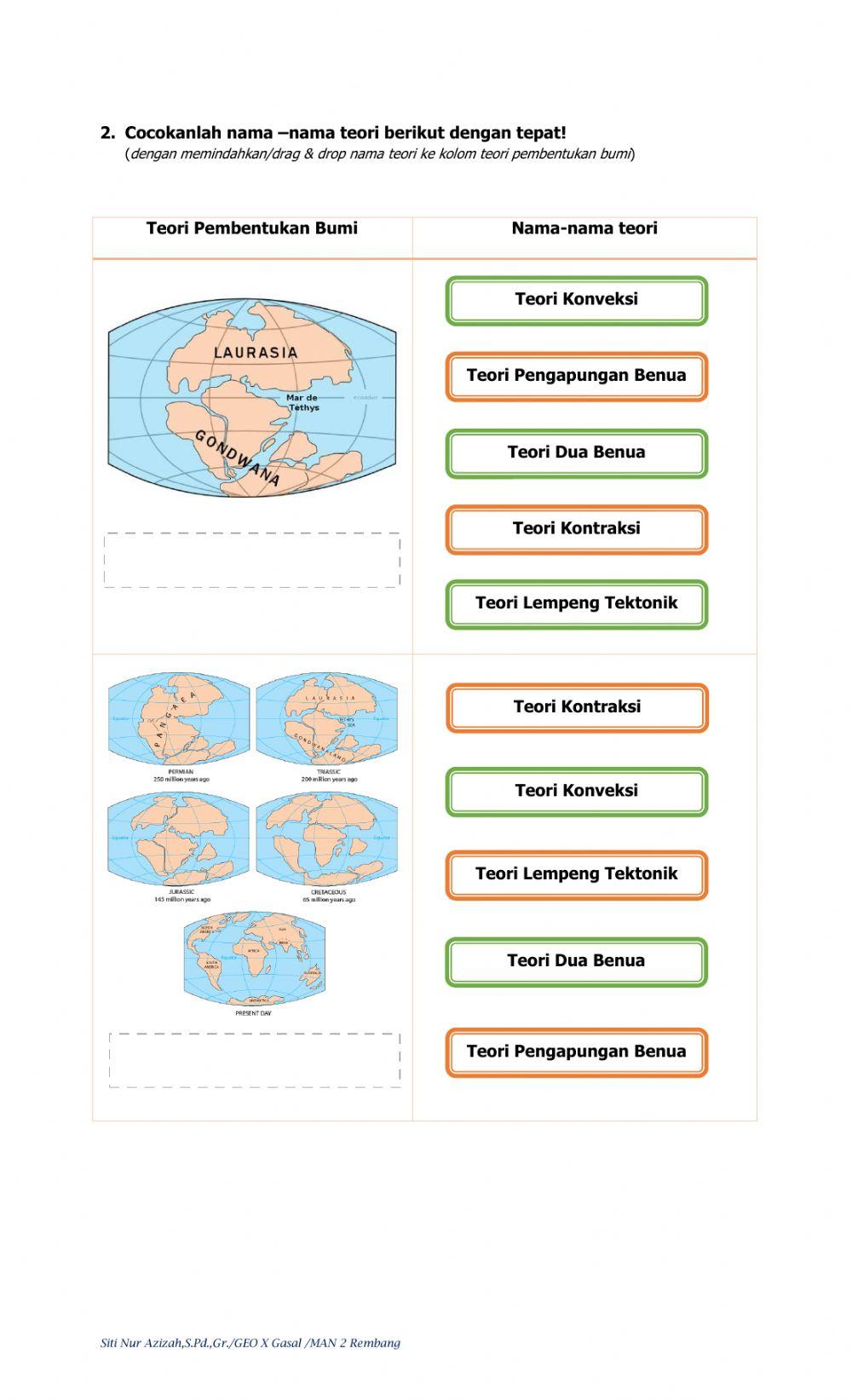 Teori pembentukan bumi dan perkembangan kehidupan