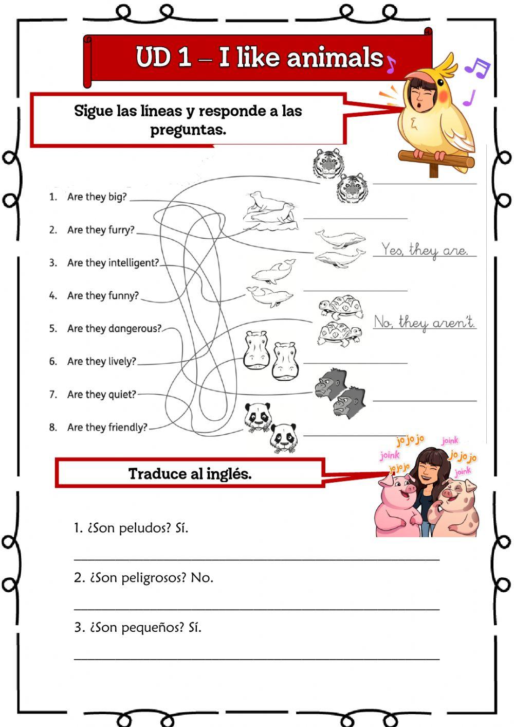 3º UD 1 I like animals Ficha 4 3º UD 1 I like animals Ficha 4