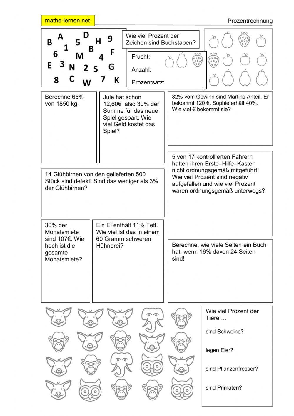 Prozentrechnen-Grundaufgaben