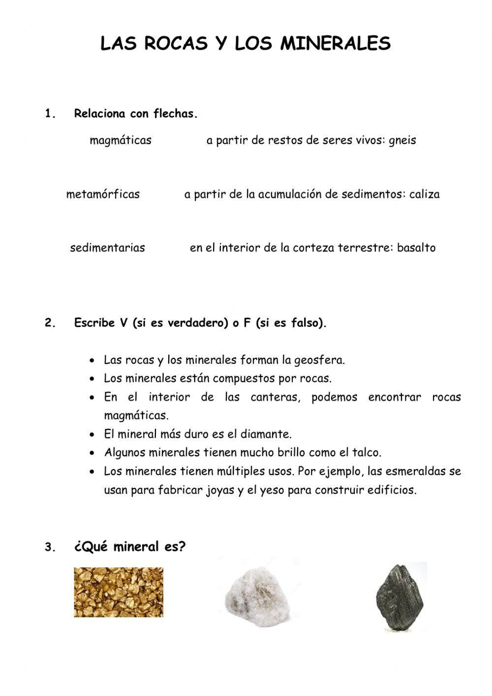 Las rocas y los… | Free Interactive Worksheets | 445242, image size:1000x1413