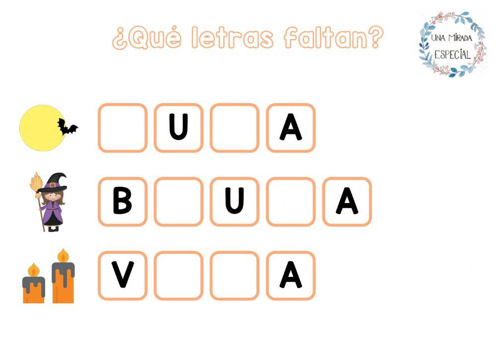 Qué letras faltan Qué letras faltan
