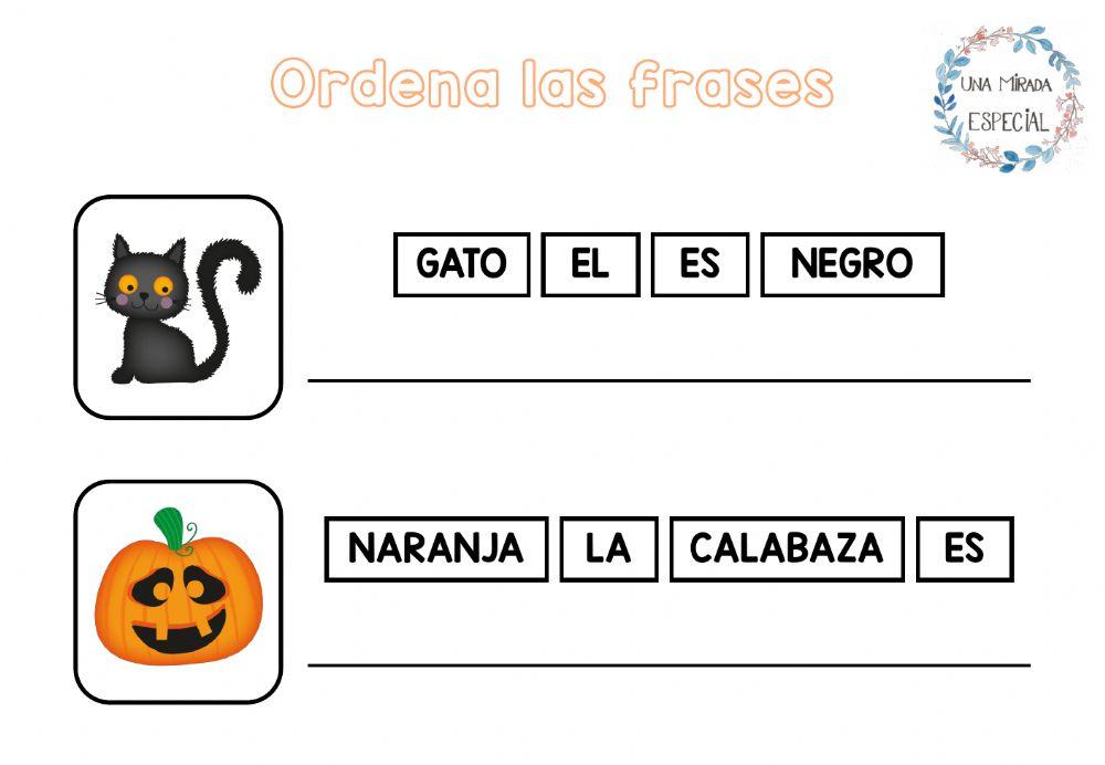 Ordena las palabras Ordena las palabras
