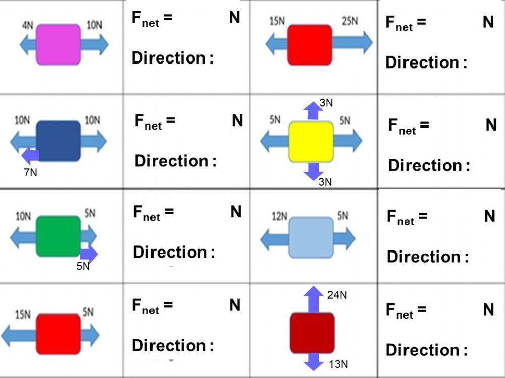 Net Force Diagram Worksheet