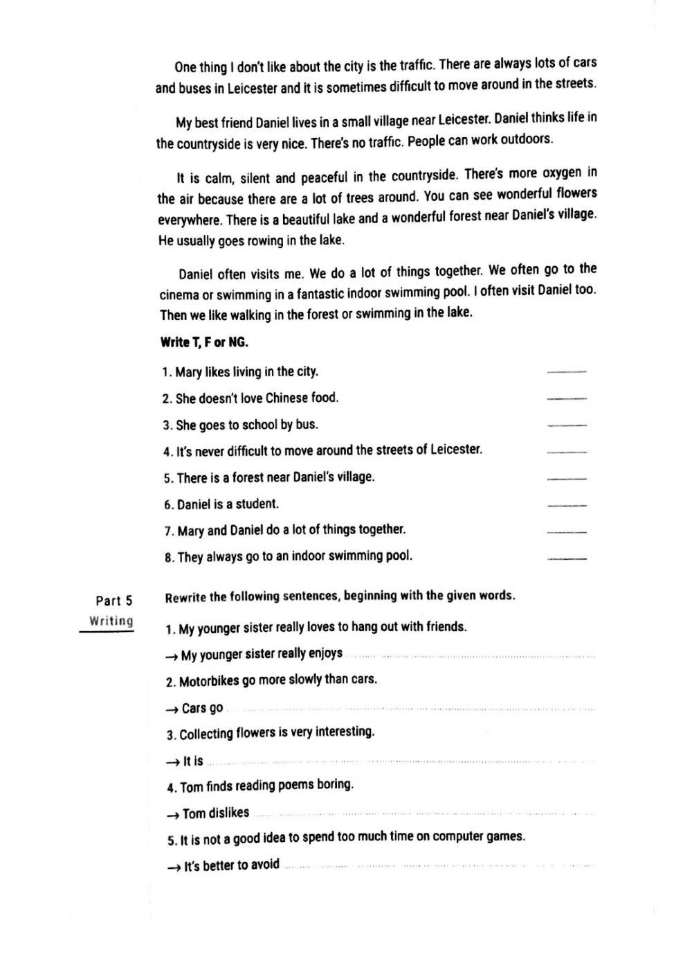 English 8 - 45' Test 1