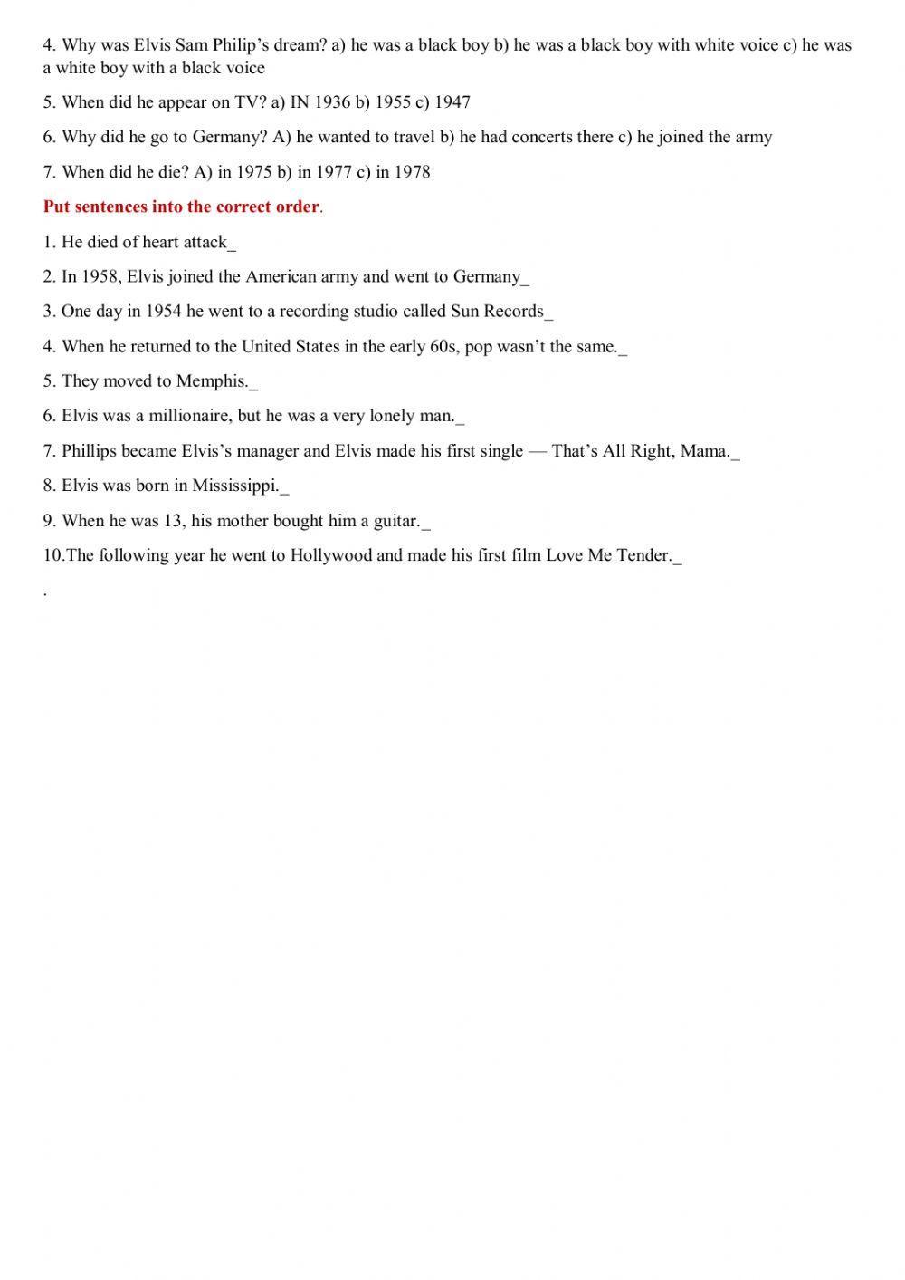 The king of rock and roll