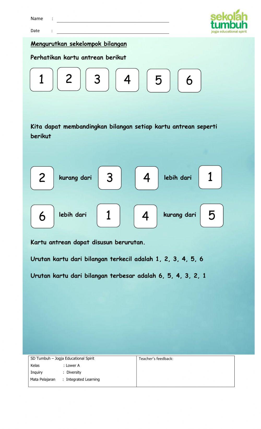 Membandingkan dan Mengurutkan Bilangan (c)