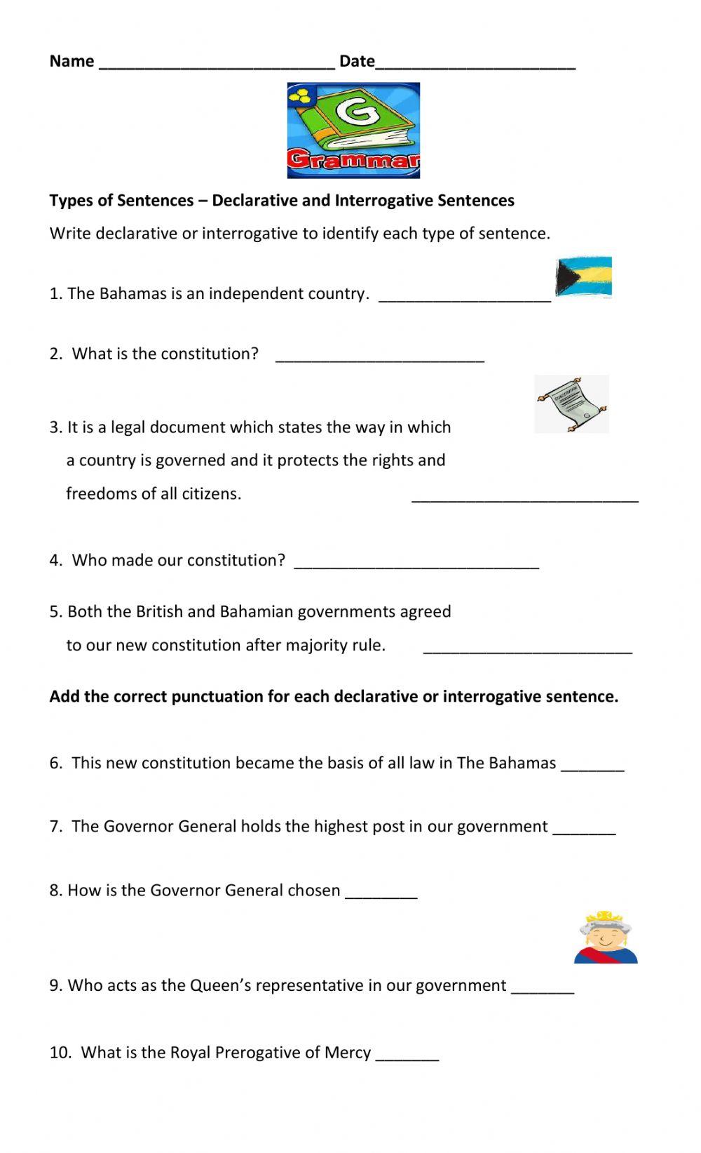 Declarative and Interrogative Sentences