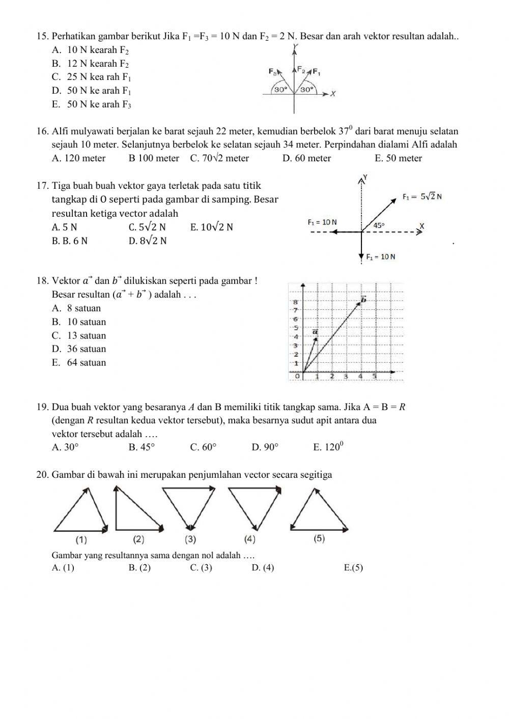 Ulangan harian: vektor