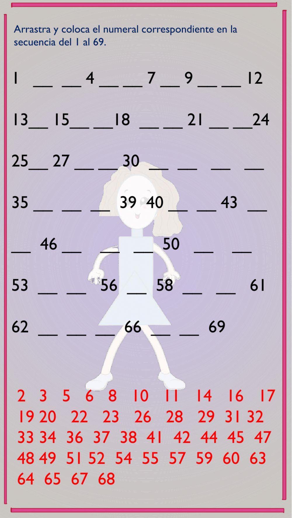 Arrastra y coloca el numeral correpondiente