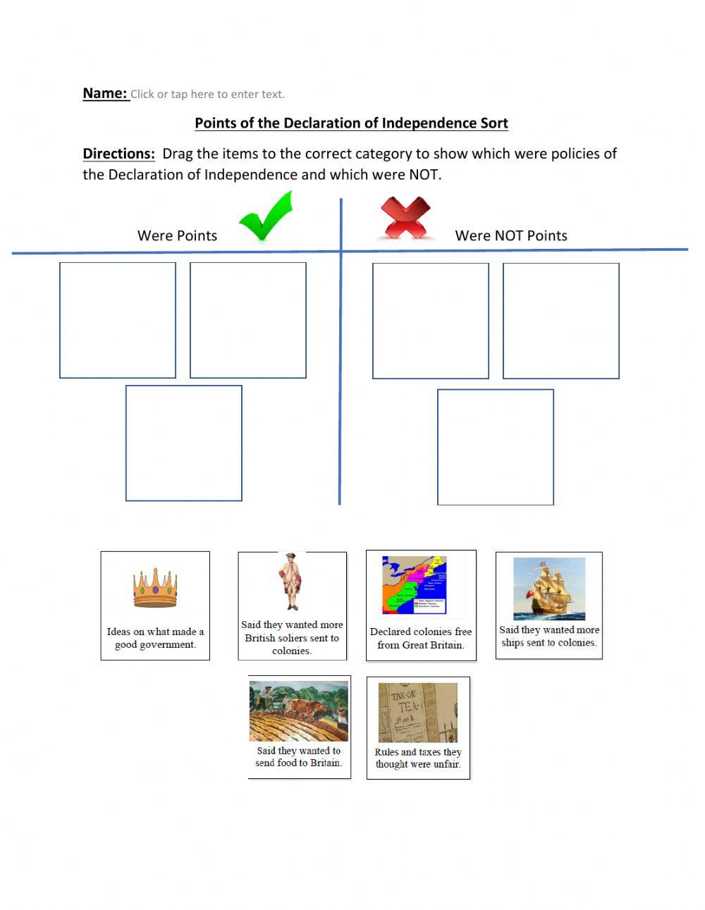 Points of the Declaration of Independence