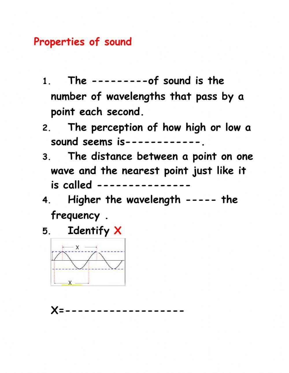 Properties of sound waves