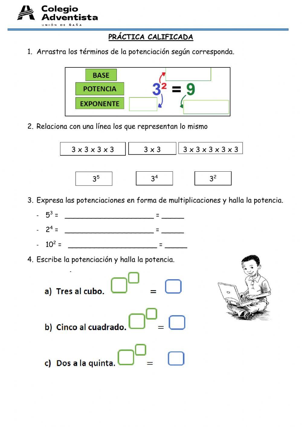 Practica calificada de potencias