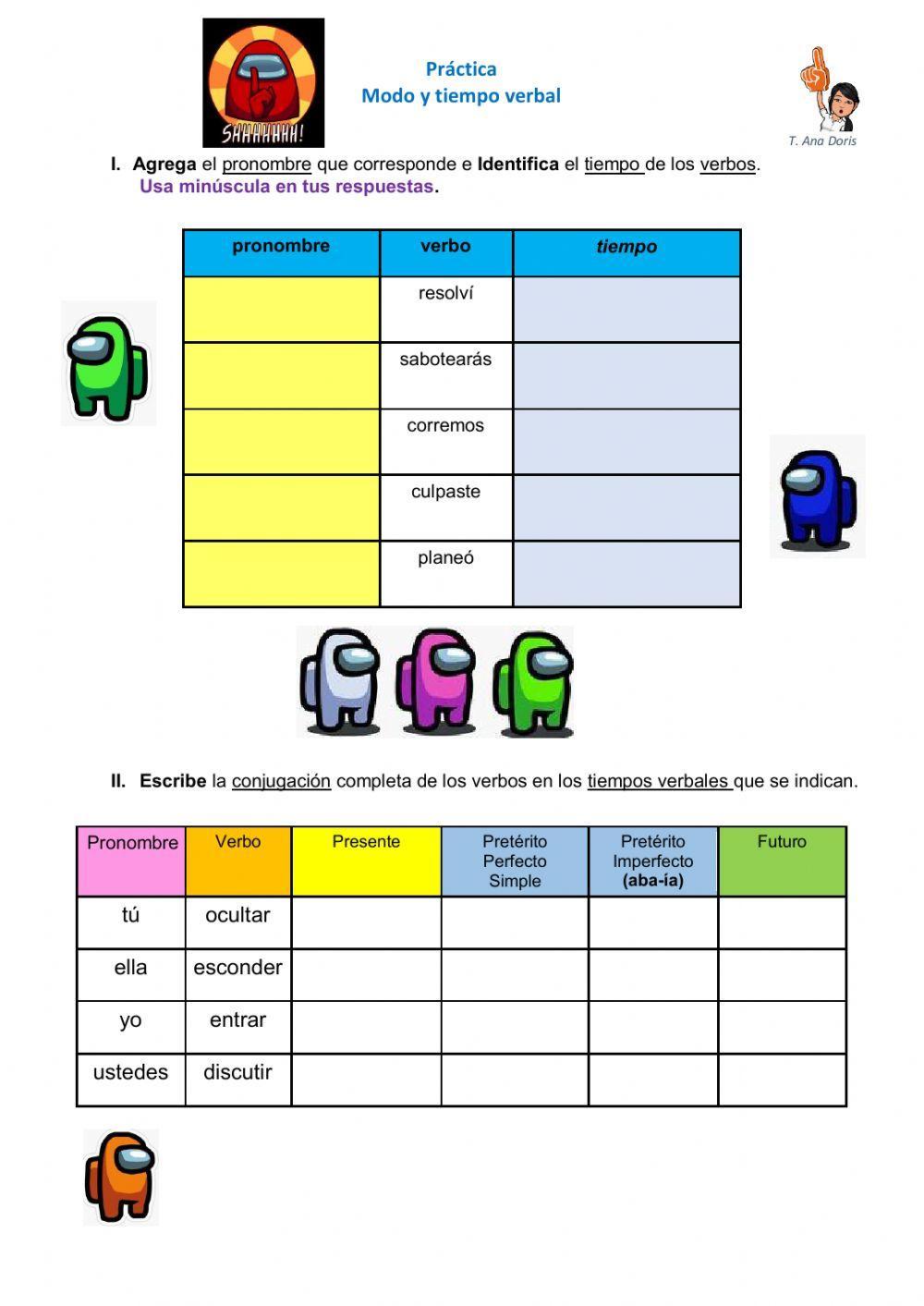 El verbo, modo y tiempo