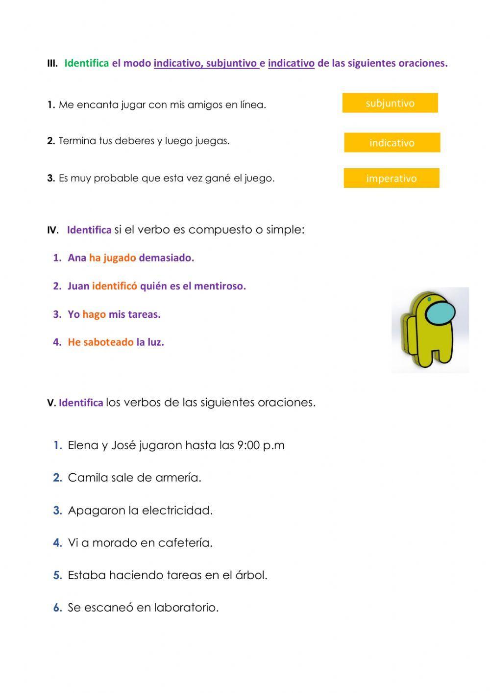 El verbo, modo y tiempo