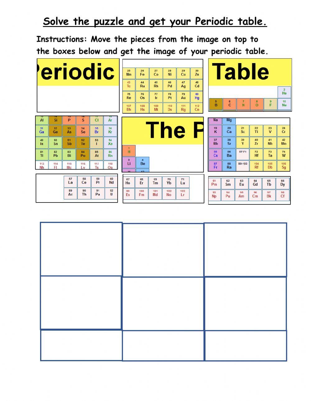 Periodic table- Jigsaw Periodic table- Jigsaw