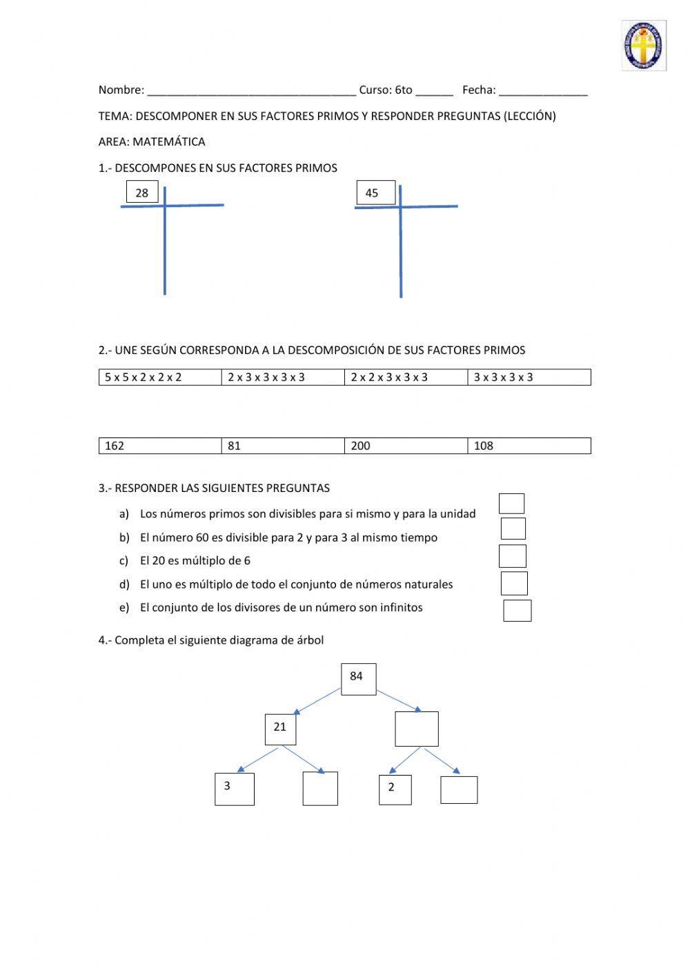 Descomposición en sus factores primos