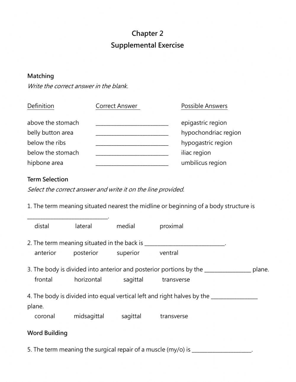 Body Structure Review