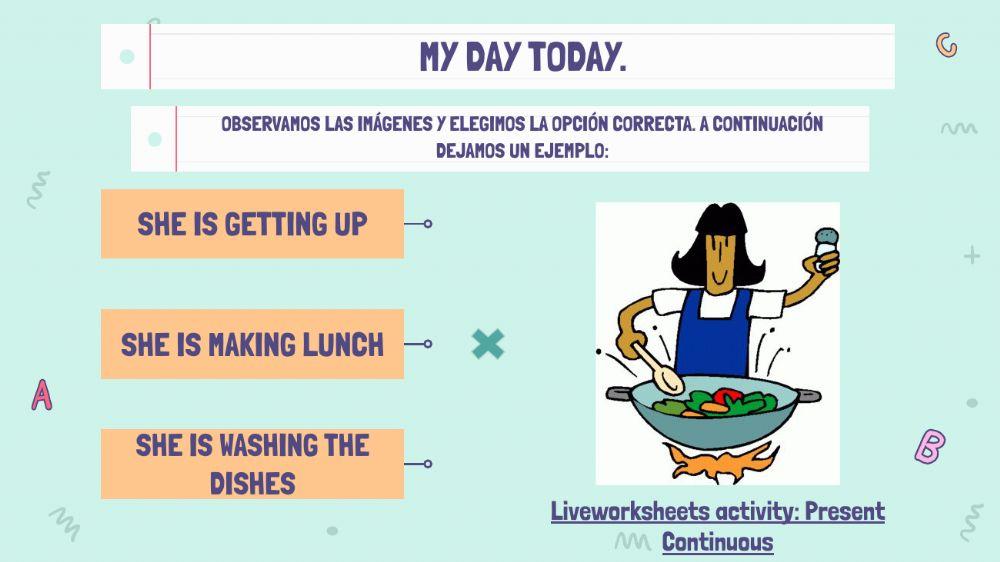 Present continuous revision + activities