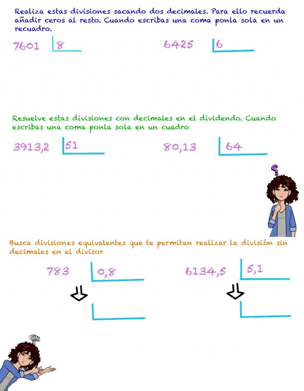 Divisiones decimales Divisiones decimales