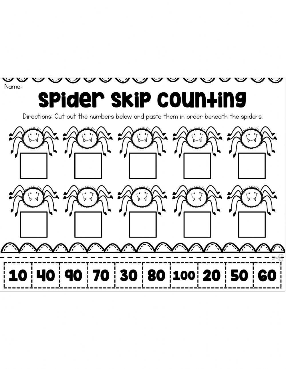 Counting by 10's Halloween Sheet