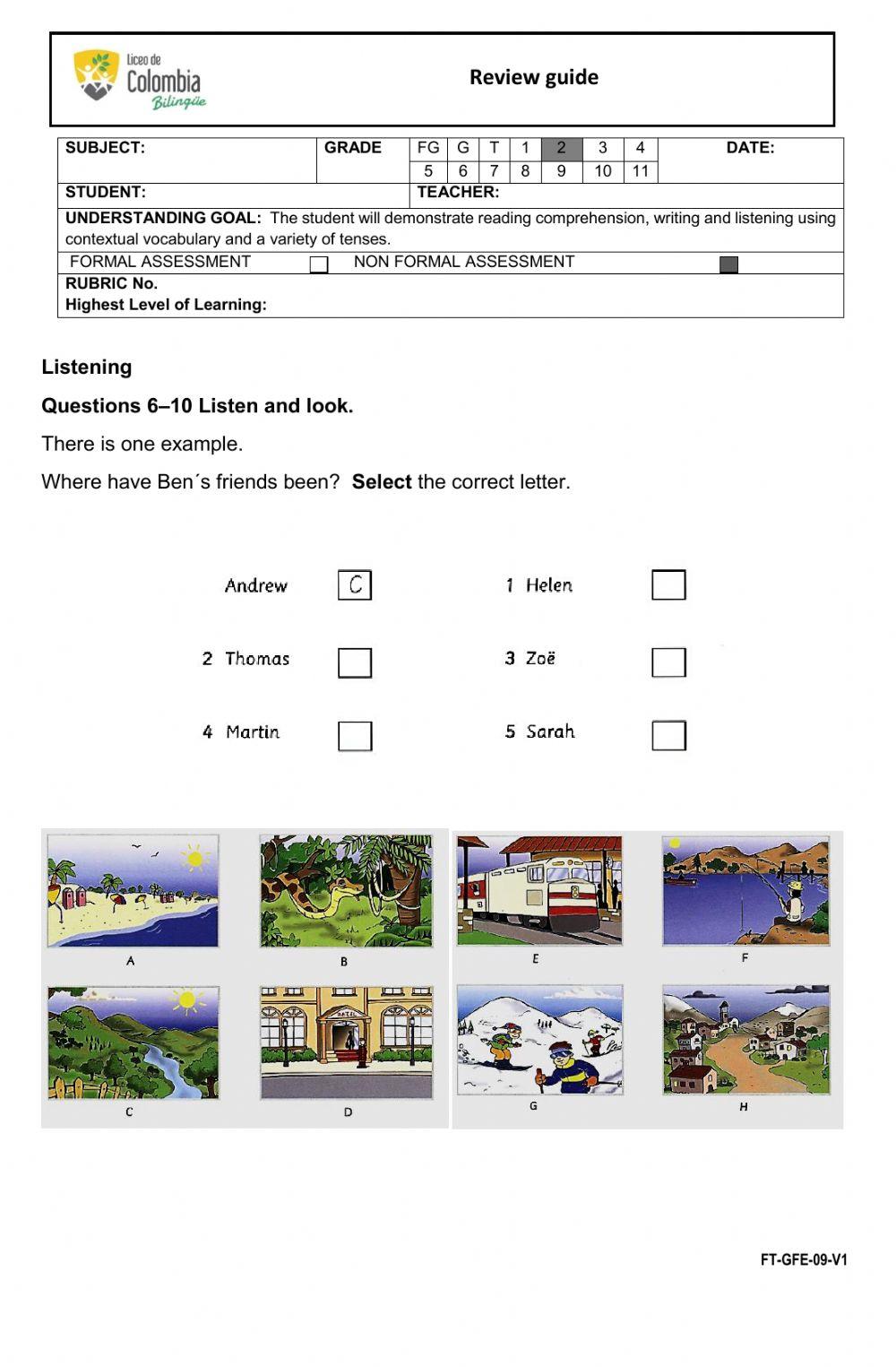 Term III review guide - Listening part 2