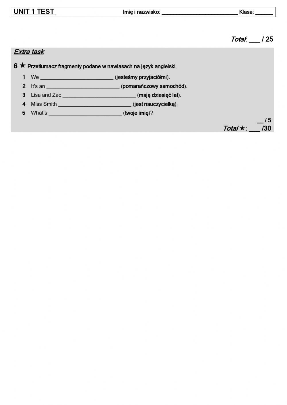 Brainy 4 - unit 1 test