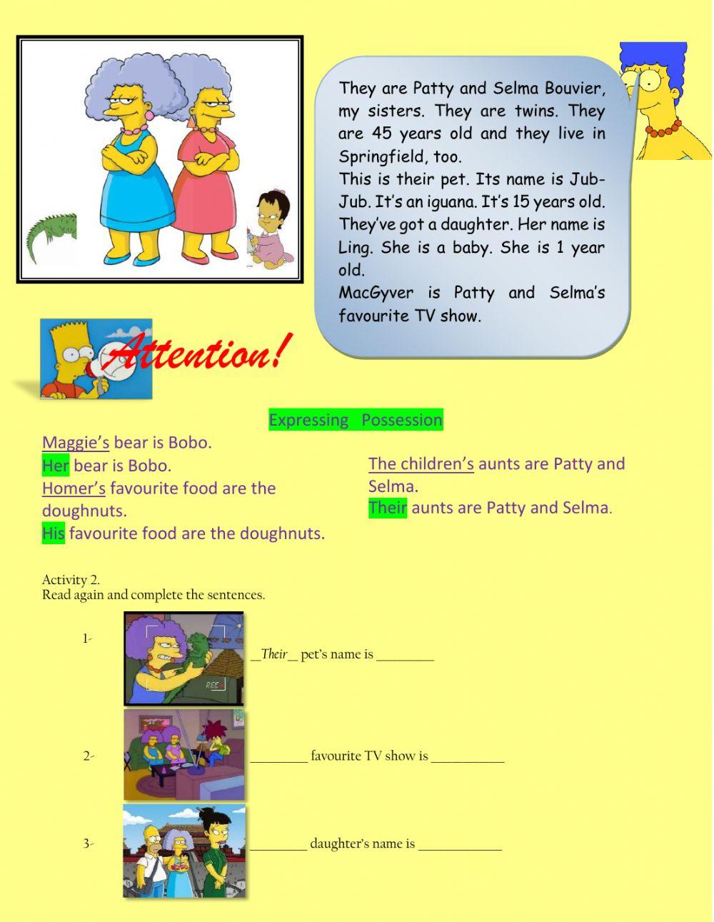 Possessive adjectives