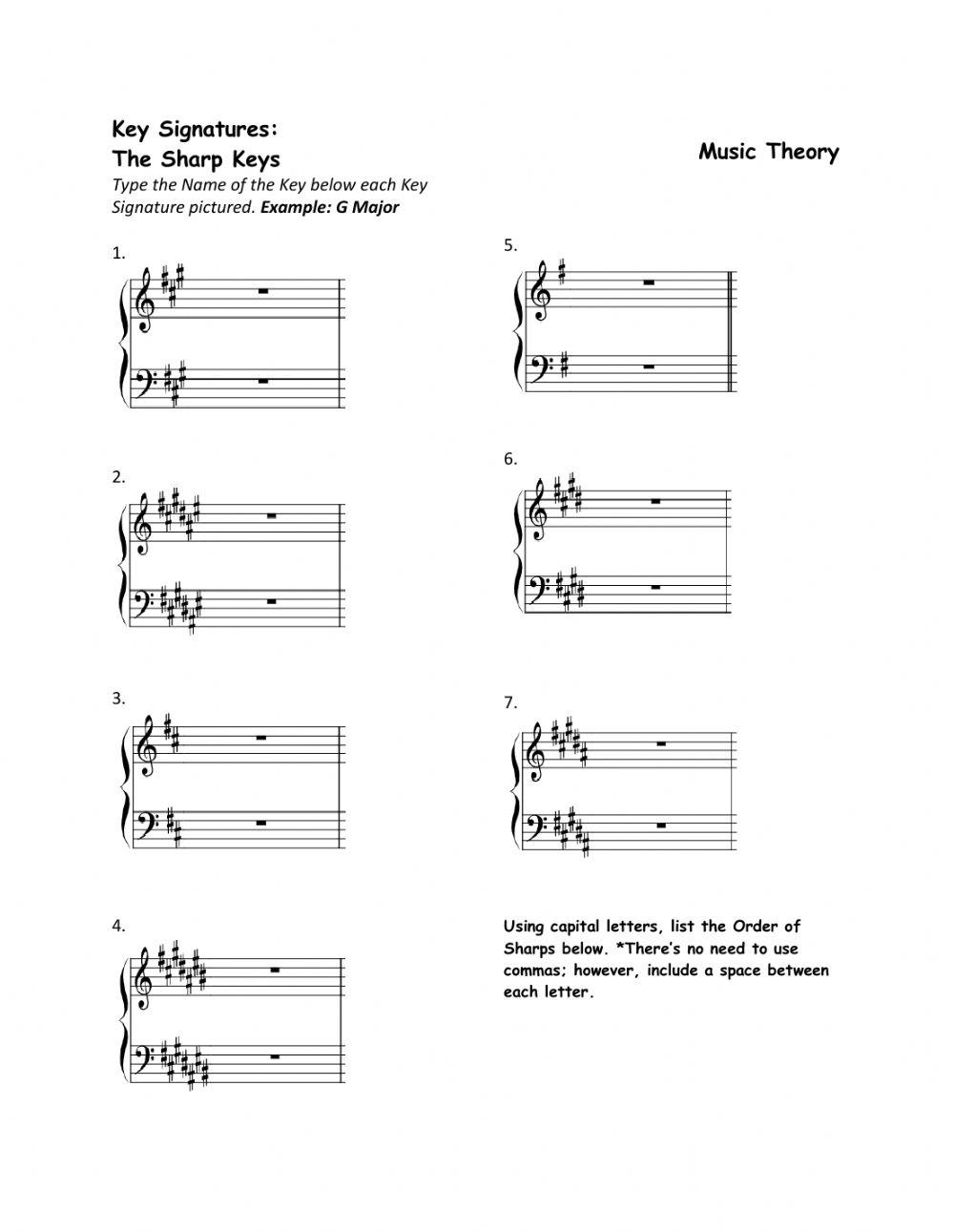 Key Signatures: The Sharp Keys