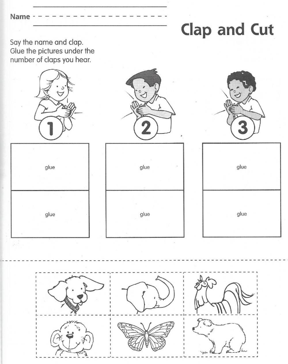 Drag and drop syllables 1 2 3