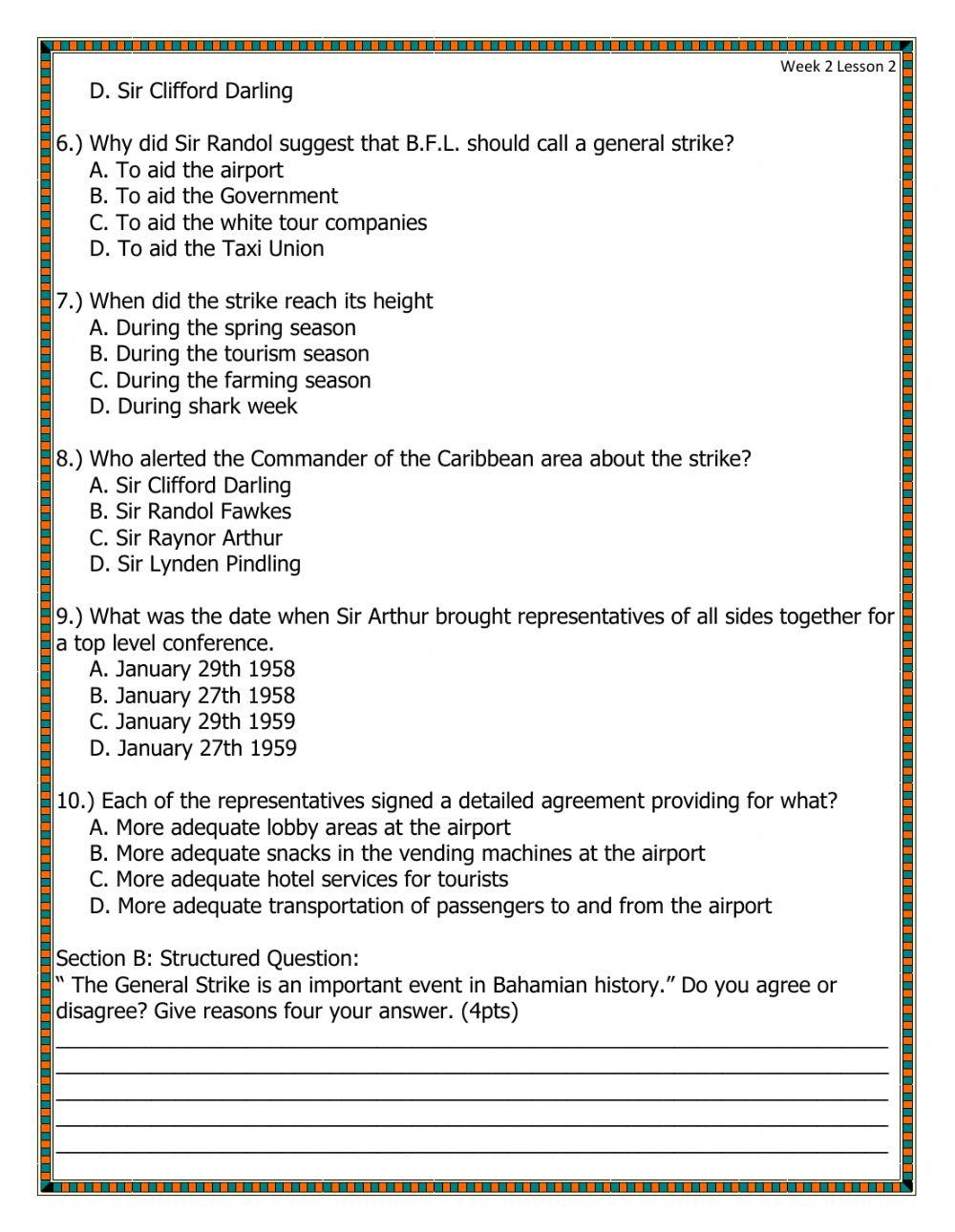 The General Strike Mid and high Level